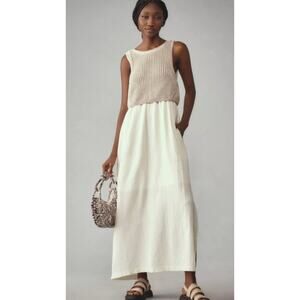 Anthropologie Moth Sweater Twofer Maxi Dress large